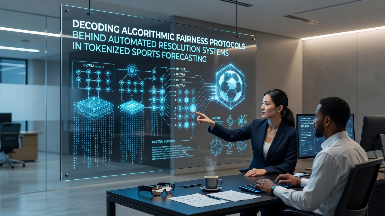 Technische Diagramme zu Fairness-Protokollen und automatisierten Auflösungen in Prognoseplattformen