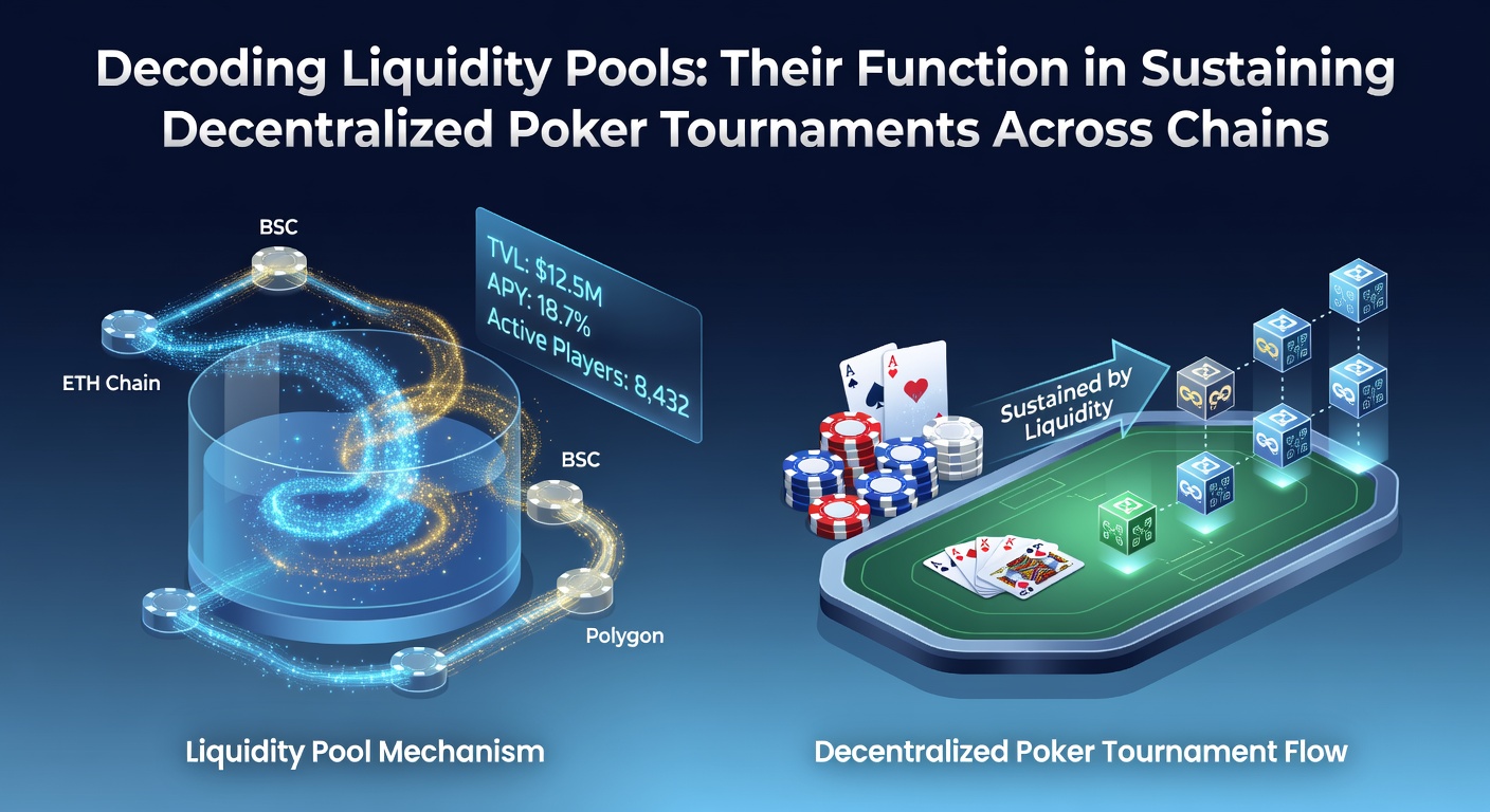 Diagramm zur Cross-Chain-Liquidität in Poker-Turnieren mit Pool-Interaktionen