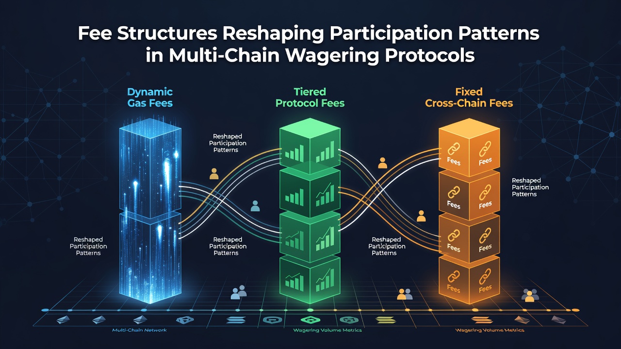 Visualisierung von Gebührenstrukturen in Multi-Chain-Wettprotokollen mit Diagrammen zu Kostenverteilungen über verschiedene Blockchains hinweg
