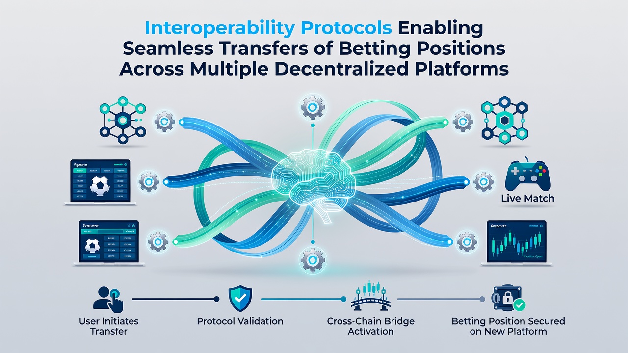Darstellung von interoperablen Blockchain-Netzwerken mit Fokus auf Wettpositionen und Liquiditätspools