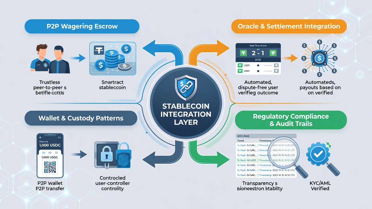 Peer-to-Peer-Wettprotokolle mit Stablecoin-Pools und Smart Contracts