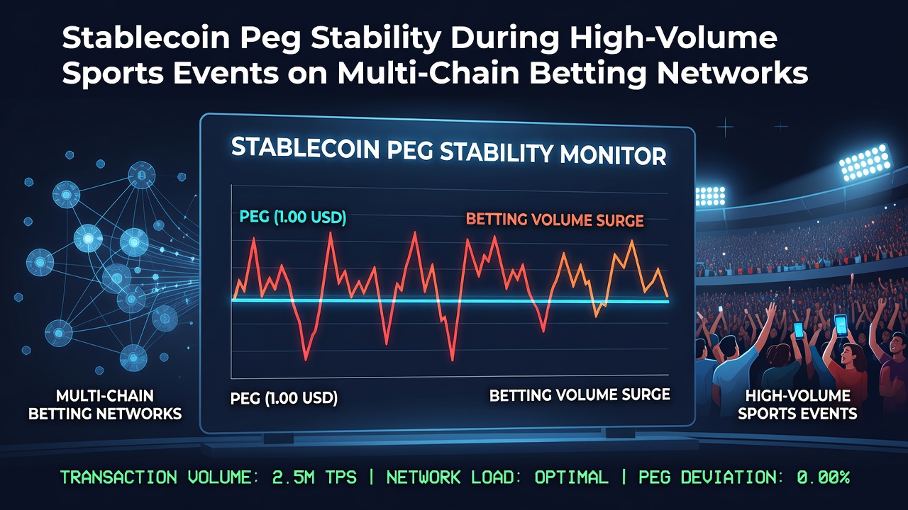 Darstellung von Stablecoin-Peg-Stabilität während hochvolumiger Sportwetten auf Multi-Chain-Netzwerken